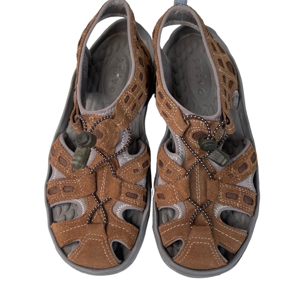 Privo Womens 38325 Leather Mesh Closed Toe Sandals Water Shoes Size 7.5